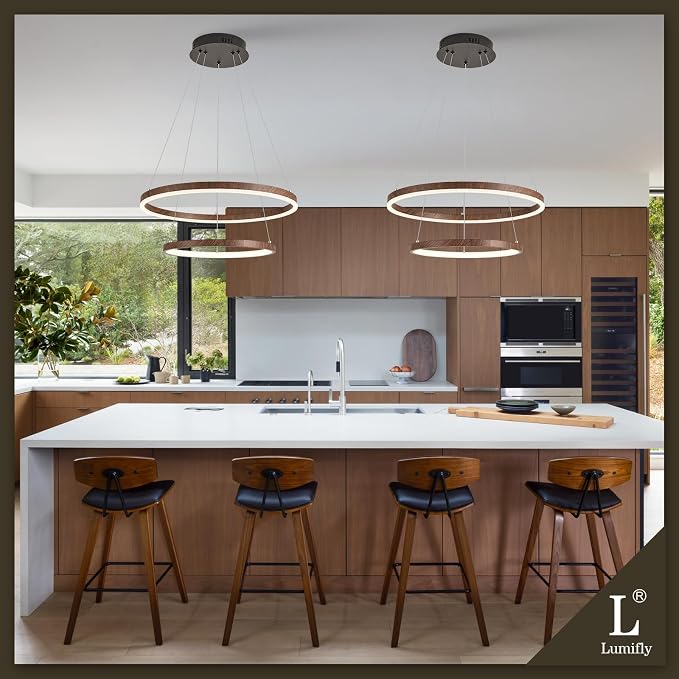 2 Rings Chandelier Modern LED Pendant Light - Image 3