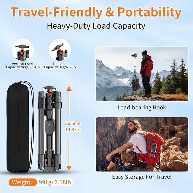 XXZU 75" Camera Tripod, Tripod For Camera Phone - Image 8