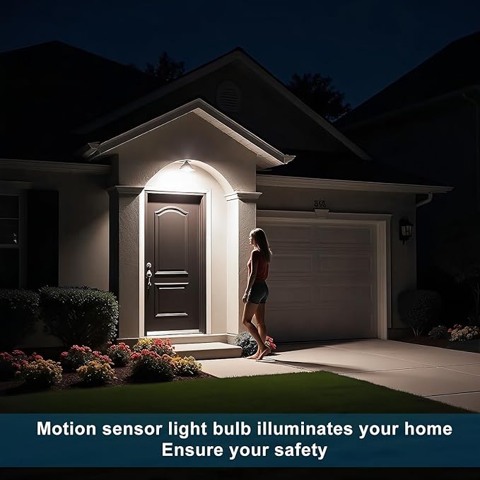 Motion Sensor Light Bulb, Activated Detector Light Bulb Indoor, Dusk to Dawn - Image 5