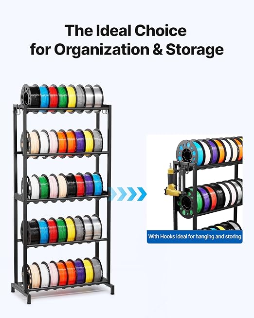 VEVOR 3D Printer Filament Storage Rack, 5 Tier Heavy Duty Storage Shelves - Image 6