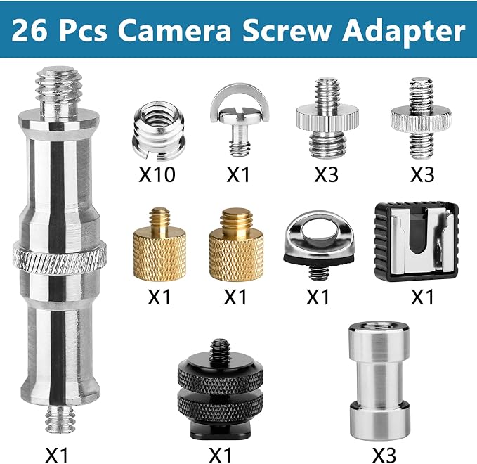 ChromLives Camera Tripod Adapter, 1/4 to 3/8 Hot Shoe Adapter, Tripod Mount - Image 2