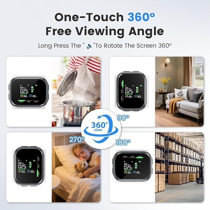 5 in 1 Indoor Air Quality Monitor, Portable Real-Time - Image 5