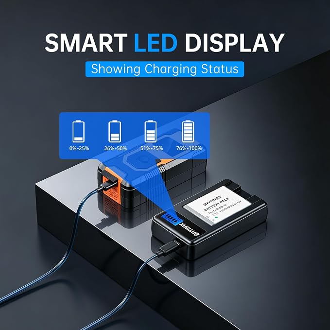 Batmax 2Pcs 1300mAh NB-6L NB-6LH Battery + LCD USB Charger - Image 4