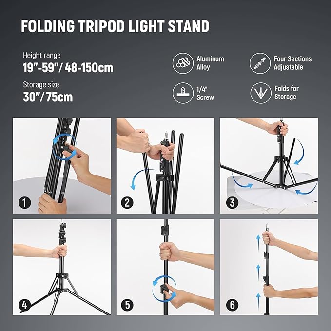 NEEWER 18 Inch Ring Light with Tripod Stand, 55W Large LED Ringlight, Cold Shoe - Image 7