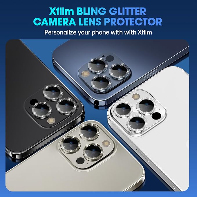 for iPhone 15 Pro/iPhone 15 Pro Max Camera Lens Protector Bling Individual - Image 5