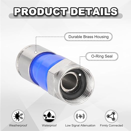 MECCANIXITY 5 Pcs F Type Coaxial Cable Compression Connectors, 75 Ohm Copper - Image 4