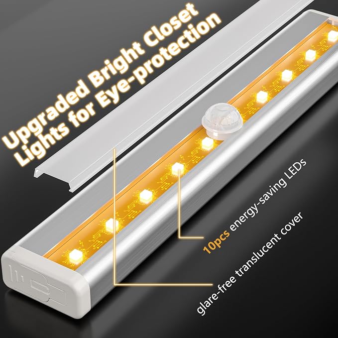 Hopedone Under Cabinet Lights, 10LED Battery Motion Sensor Light Indoor - Image 3