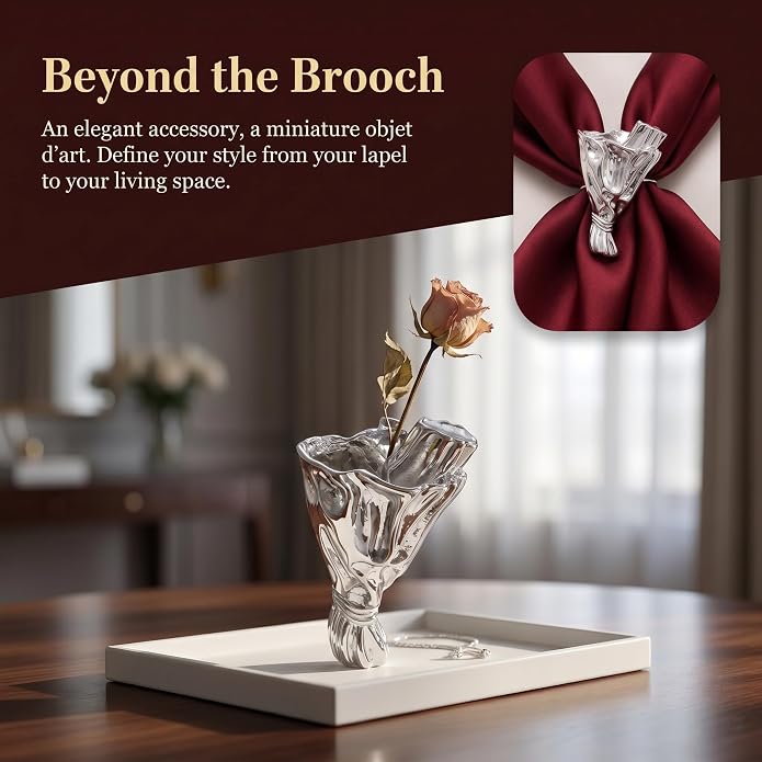 2PCS Metal Branch Shaped Flower Insert Brooch Pins, Wearable Corsage Holders - Image 4