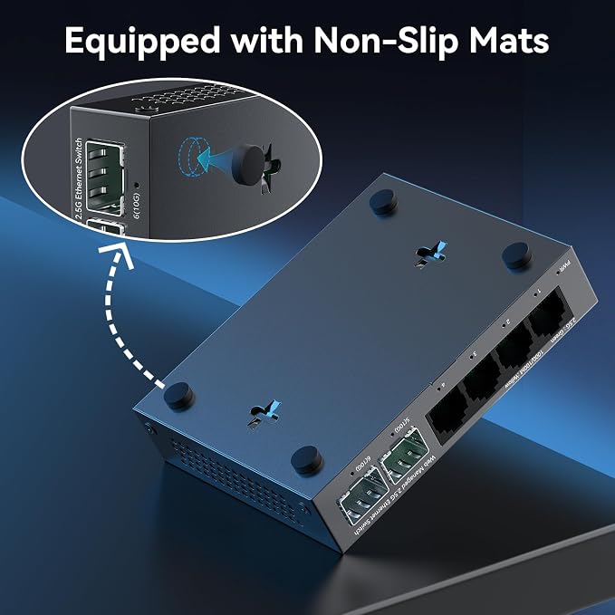6 Port 2.5Gb Web Managed Switch, 4 x 2.5GbE Ports, 2 x 10G SFP+, Web Managed - Image 7