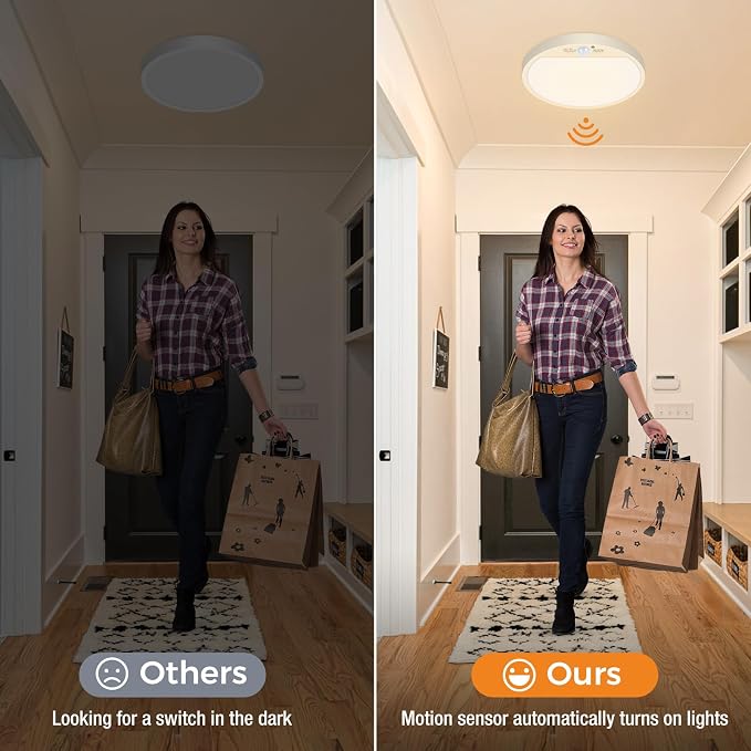 slochi 2Pack Motion Sensor Light Indoor Wired, 8.7 Inch 3000K/4000K/6500K - Image 9