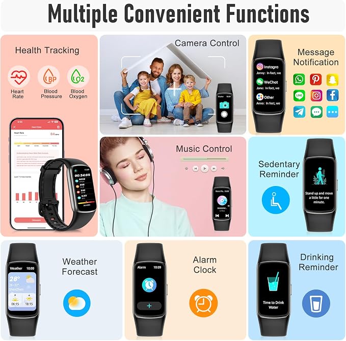 Zeacool Fitness Tracker with 24/7 Heart Rate, Blood Oxygen Sleep Monitor - Image 2