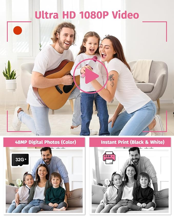 Instant Camera, Dual-Lens Kids Camera Instant Print - Image 4