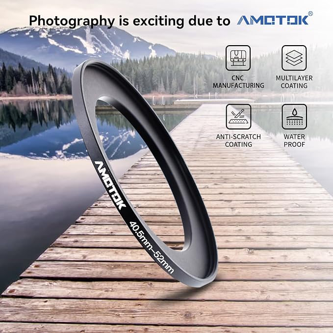 40.5mm Lens to 52mm Camera Lens Adapter, 40.5mm to 52mm Filter Step up Ring - Image 2