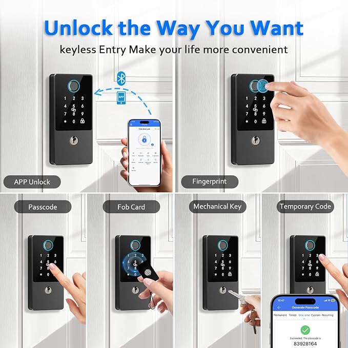 Smart Door Lock Deadbolt, Keyless Entry Door Lock - Image 2