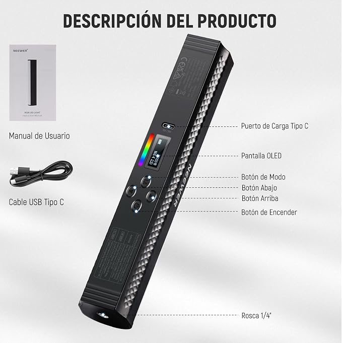 NEEWER RGB Light Wand with APP Control, Magnetic Handheld Photography Video - Image 9