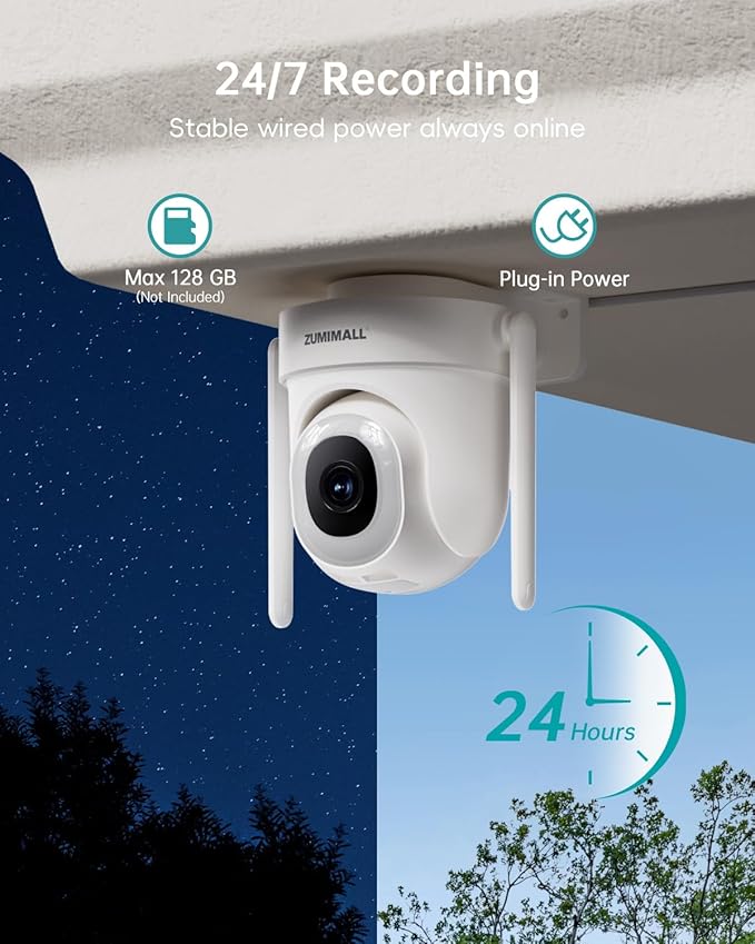ZUMIMALL 2.5K Wired Cameras for Home Security, 2.4G/5G WiFi Outdoor Camera - Image 5