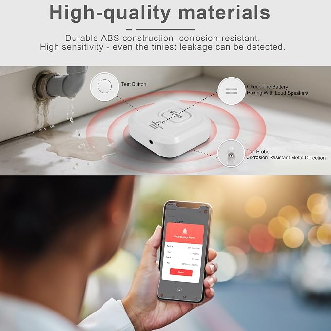 WiFi Water Leak Detectors 100dB Smart Water Sensor Alarm - Image 4