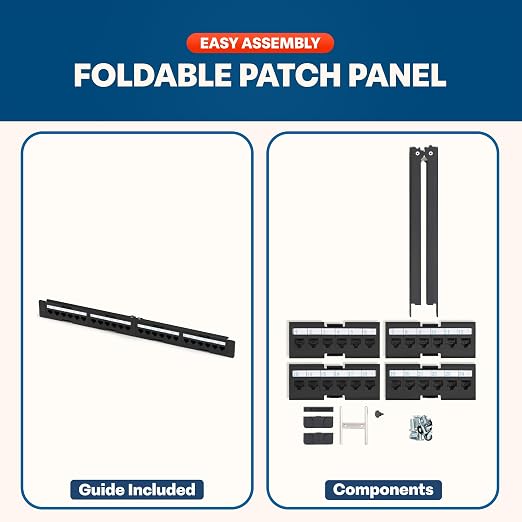 Everest RJ45 24 Port Cat6 / 6A Patch Panel – Modular 6-Port Removable Panels - Image 6
