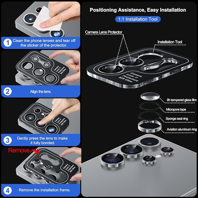WSKEN for Samsung Galaxy S25 Ultra Camera Lens Protector - Image 6