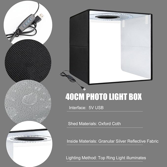 16 Inch Photo Light Box, CRI>90 Photography Shooting Tent - Image 2