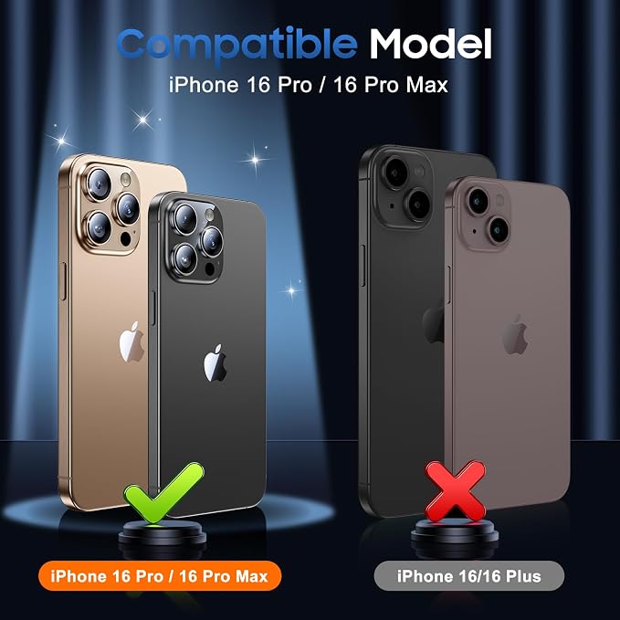 UniqueMe for 3 Pack iPhone 16 Pro/iPhone 16 Pro Max Camera Lens Protector - Image 7