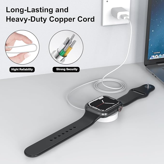 Fast Charger for Apple Watch Charger, Magnetic iWatch Charger to USB A Cable - Image 9