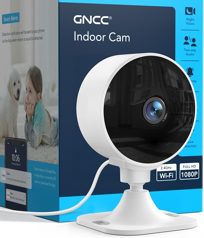 GNCC 2.4GHz Indoor Security Camera, 1080P Home Camera by GNCC
