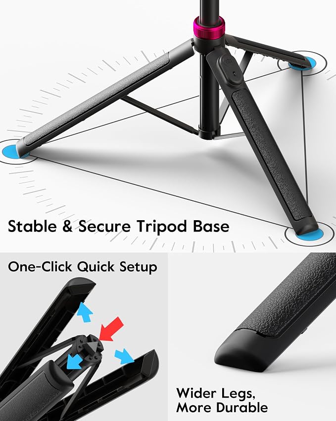 Magnetic Ring Light with Stand and Phone Clip, 6000mAh Phone Tripod with Light - Image 9