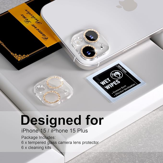 for 6 Pack iPhone 15 / iPhone 15 Plus Camera Lens Protector 9H Tempered Glass - Image 2