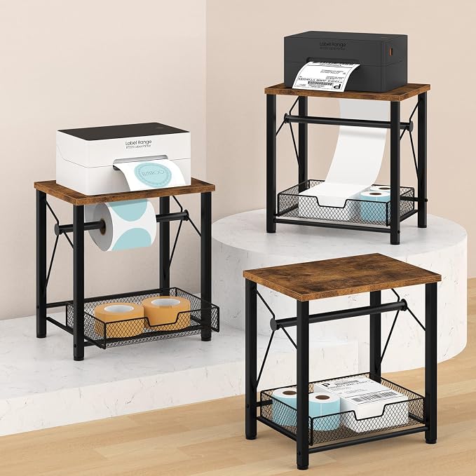 ELITEROO Label Holder for Rolls and Fan-Fold Labels, Wooden Thermal Label - Image 9