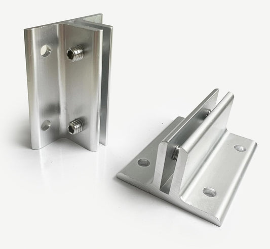 2-Pack Polished Aluminum Direct Sign Mount Bracket - Minimalist Design for Restroom, Conference Room and Classic Signs - 2" Length, 1/8" Substrate - Easy to Install