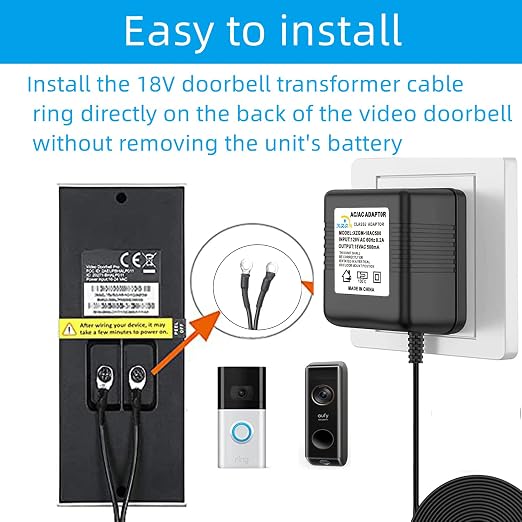 Doorbell Power Adapter 18V500MA Video doorbell Transformer - Image 3