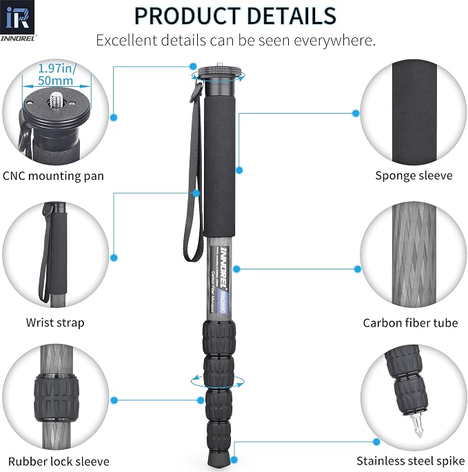 Carbon Fiber Camera Monopod INNOREL RM285C Professional Portable Compact - Image 4