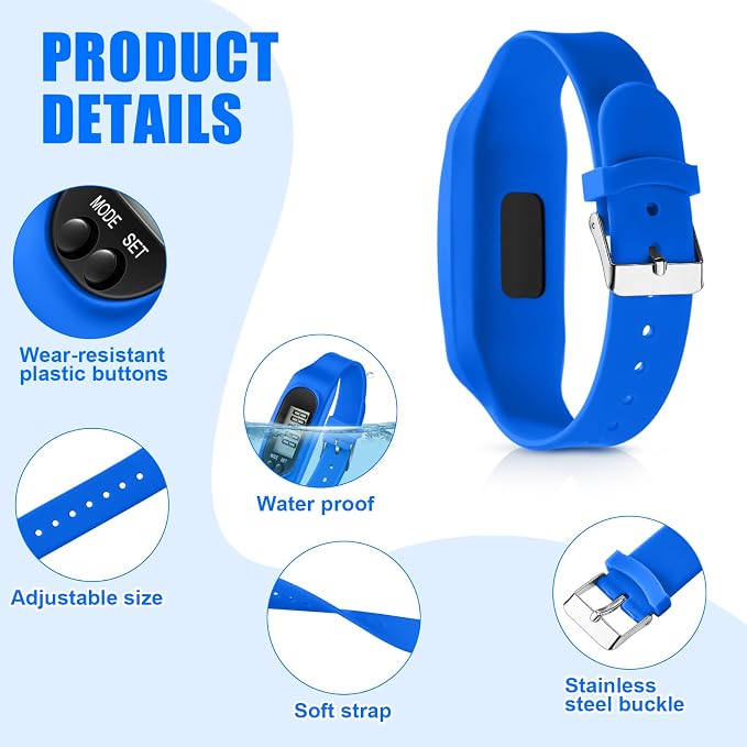 Geyoga Pedometer for Walking Steps and Miles Pedometer Watch Silicone Steps - Image 3