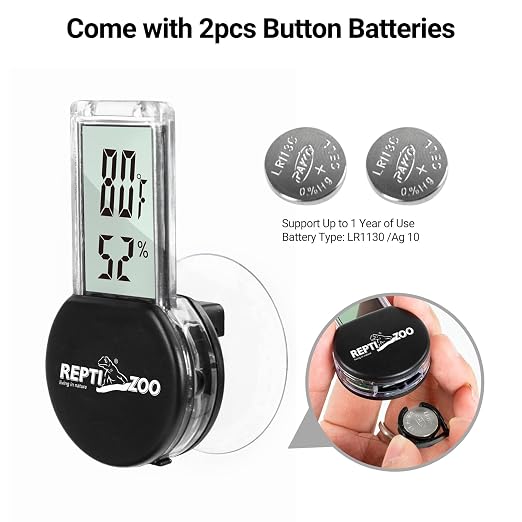REPTI ZOO Magnetic Reptile Thermometer and Humidity Gauge, Digital LCD - Image 4