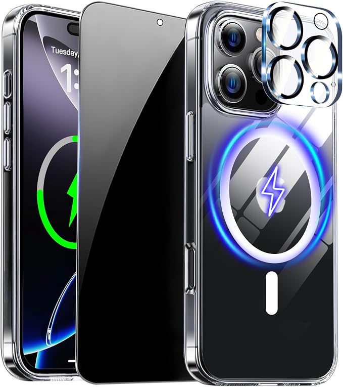 Magnetic for iPhone 16 Pro Max Case Clear by ZOZDOKG