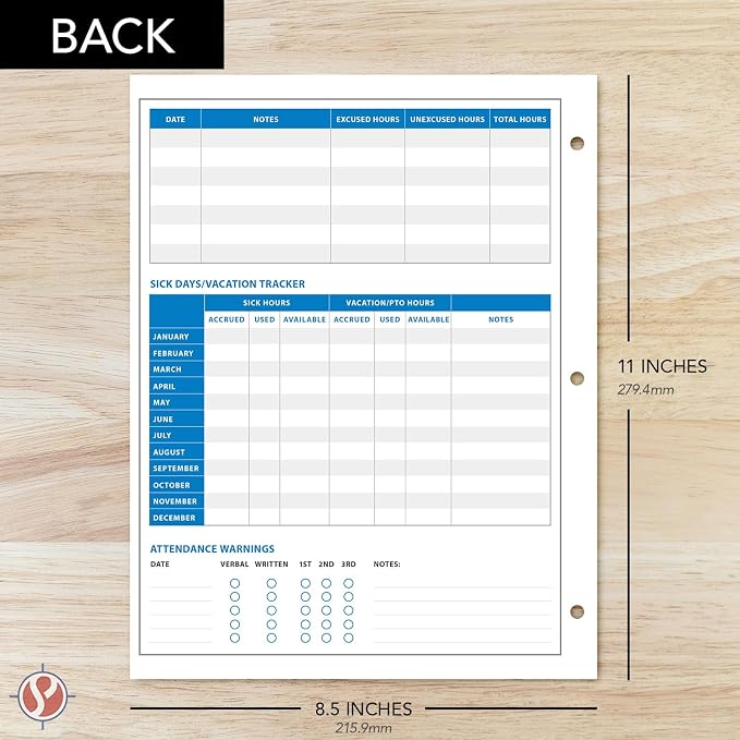 2025 Attendance Calendar Card Stock Paper – Great Employee Work Tracker | - Image 6