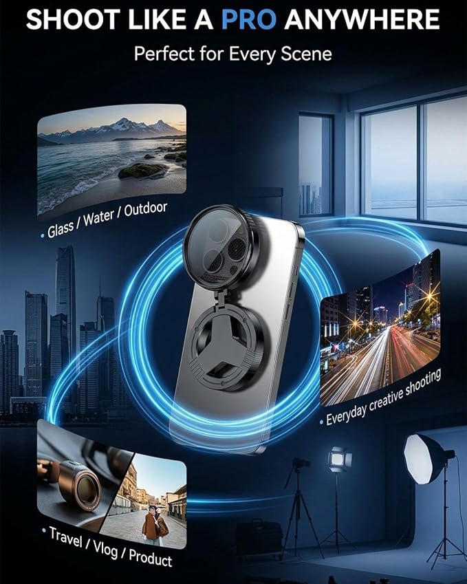 Anti-Glare Magnetic Phone Filter 2-in-1 Magnetic Cpl & Star Filter Lens - Image 5