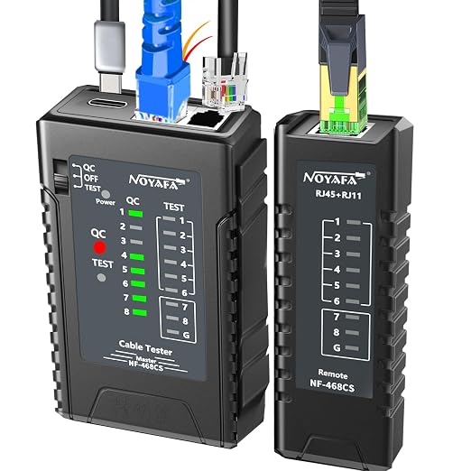 NOYAFA Network Cable Tester for RJ45, RJ12 /Cat5, Phone Line Cat3, Ethernet by NOYAFA