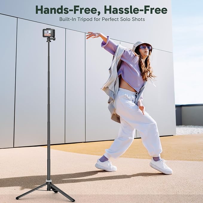 AKASO 63"/160cm Selfie Stick Extendable Tripod Stand Action Camera Accessories - Image 5