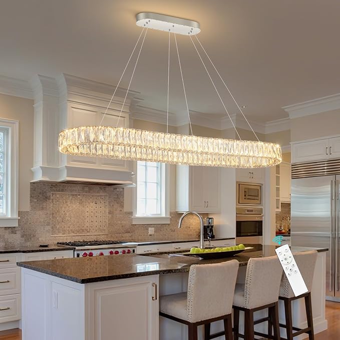 HAIXIANG Modern Crystal Chandelier Dimmable LED Long Chandeliers - Image 3