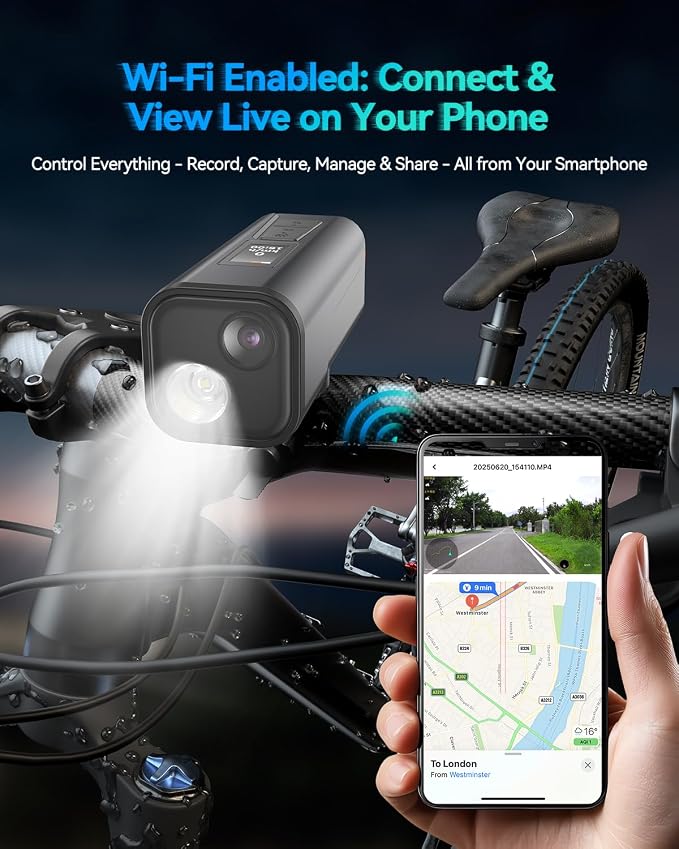 4K Bike Camera with GPS Tracking, Cycling Computer & Headlight – Spedal S1 - Image 3