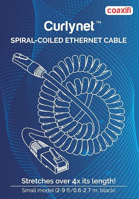 24AWG Spiral-Coiled Ethernet Cat5e Cable - Image 4
