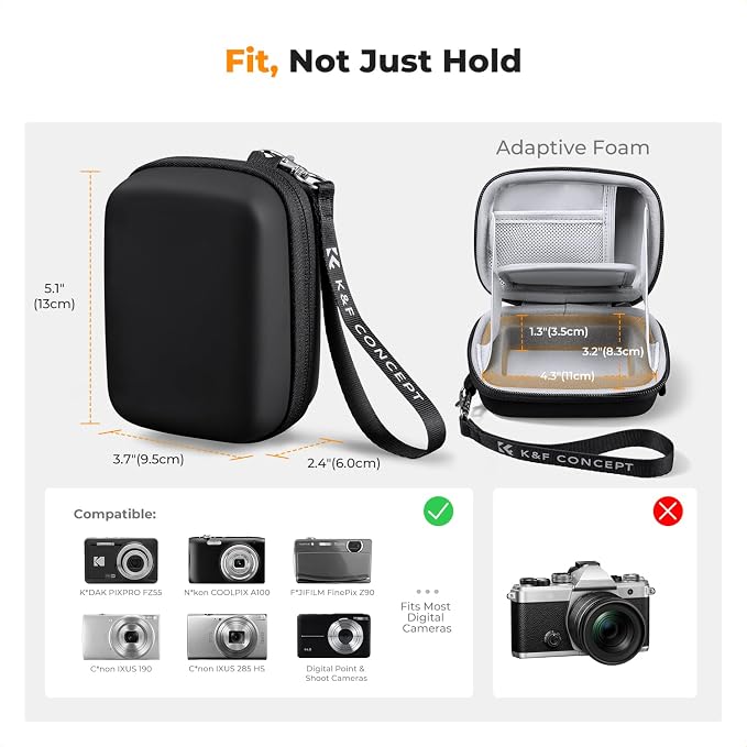 K&F CONCEPT Carrying Case for Digital Camera, Small Hard Shell Protective Case - Image 5