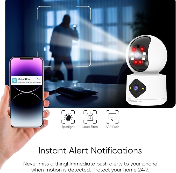 VSTARCAM Indoor Security Camera, 2K Dual Lens WiFi Camera - Image 7