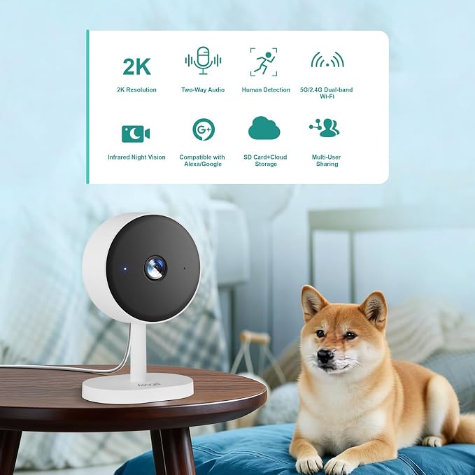2K Indoor Security Camera for Bedroom, Pet/Dog/Baby Camera - Image 2