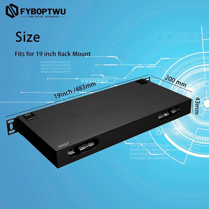 FYBOPTWU-24 Duplex Singlemode 48 Port LC Fiber Optic Rack Mount Enclosure Box + - Image 2
