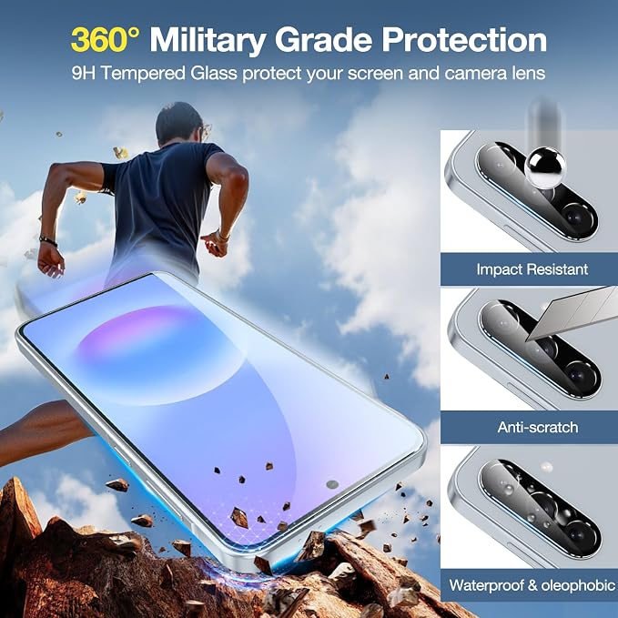 2+2 Pack for Samsung Galaxy A57 5G Screen Protector & Camera Lens Protector - Image 4
