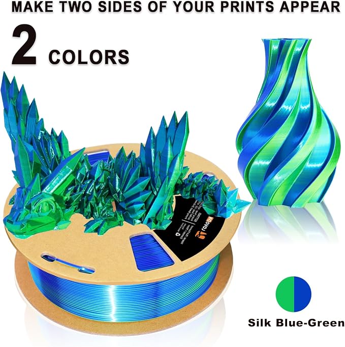 LOVOON PLA Filament 1.75mm Silk Blue Green dualcolor Change by Angle 3D - Image 2
