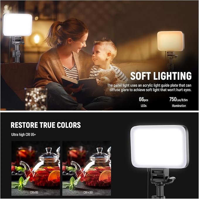 NEEWER Basics 2 Pack LED Video Light Panel Lighting Kit, Bi Color Dimmable - Image 3